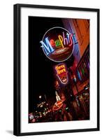 Beale Street at Night in Memphis Tennessee-null-Framed Photographic Print