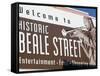 Beale Street Sign, Beale Street Entertainment Area, Memphis, Tennessee, USA-Walter Bibikow-Framed Stretched Canvas