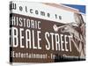 Beale Street Sign, Beale Street Entertainment Area, Memphis, Tennessee, USA-Walter Bibikow-Stretched Canvas