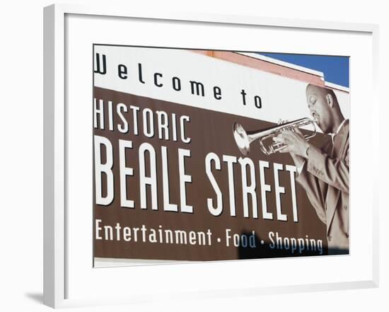 Beale Street Sign, Beale Street Entertainment Area, Memphis, Tennessee, USA-Walter Bibikow-Framed Photographic Print