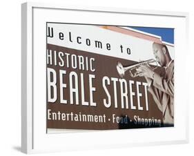 Beale Street Sign, Beale Street Entertainment Area, Memphis, Tennessee, USA-Walter Bibikow-Framed Photographic Print