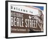 Beale Street Sign, Beale Street Entertainment Area, Memphis, Tennessee, USA-Walter Bibikow-Framed Photographic Print