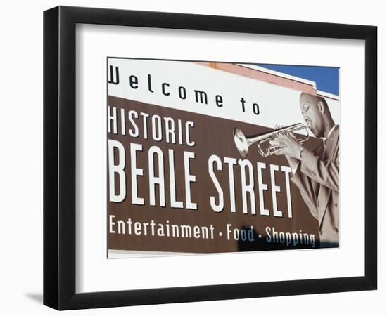 Beale Street Sign, Beale Street Entertainment Area, Memphis, Tennessee, USA-Walter Bibikow-Framed Photographic Print