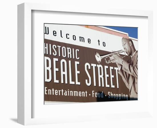 Beale Street Sign, Beale Street Entertainment Area, Memphis, Tennessee, USA-Walter Bibikow-Framed Photographic Print