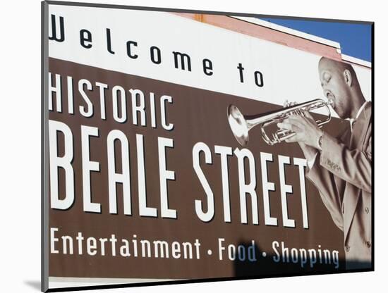 Beale Street Sign, Beale Street Entertainment Area, Memphis, Tennessee, USA-Walter Bibikow-Mounted Photographic Print