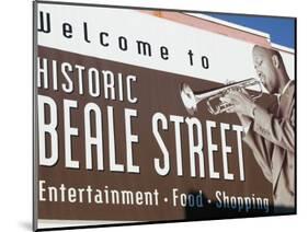 Beale Street Sign, Beale Street Entertainment Area, Memphis, Tennessee, USA-Walter Bibikow-Mounted Photographic Print