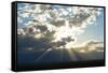 Beams of sunlight shine down to earth, Catamarca, Argentina, South America-Alex Treadway-Framed Stretched Canvas