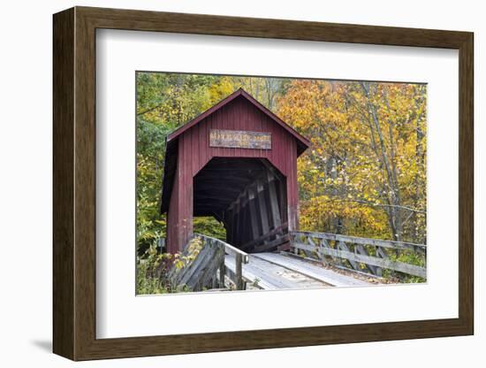 Bean Blossom Covered Bridge in Brown County, Indiana, USA-Chuck Haney-Framed Photographic Print