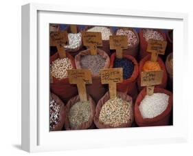 Beans and Grain at Market in Campo de' Fiori, Rome, Italy-Merrill Images-Framed Premium Photographic Print