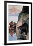 Bear Ambush-Newell Convers Wyeth-Framed Art Print