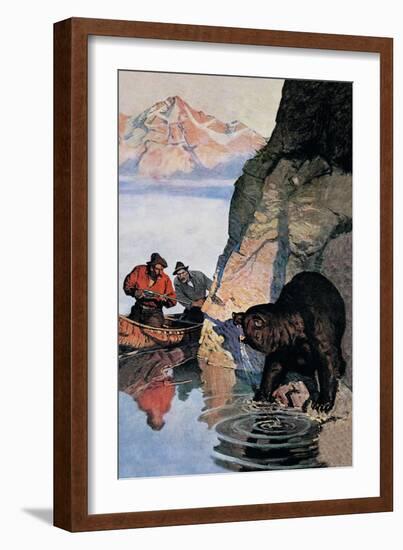 Bear Ambush-Newell Convers Wyeth-Framed Art Print