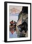 Bear Ambush-Newell Convers Wyeth-Framed Art Print