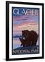 Bear and Cub, Glacier National Park, Montana-Lantern Press-Framed Art Print