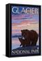 Bear and Cub, Glacier National Park, Montana-Lantern Press-Framed Stretched Canvas