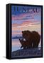 Bear and Cub, Juneau, Alaska-Lantern Press-Framed Stretched Canvas