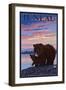 Bear and Cub, Juneau, Alaska-Lantern Press-Framed Art Print