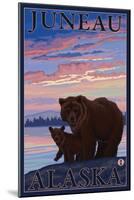 Bear and Cub, Juneau, Alaska-Lantern Press-Mounted Art Print