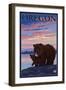 Bear and Cub, Oregon-Lantern Press-Framed Art Print