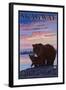 Bear and Cub, Skagway, Alaska-Lantern Press-Framed Art Print