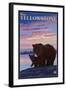 Bear and Cub, West Yellowstone, Montana-Lantern Press-Framed Art Print