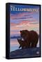 Bear and Cub, West Yellowstone, Montana-Lantern Press-Framed Stretched Canvas