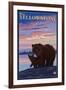 Bear and Cub, West Yellowstone, Montana-Lantern Press-Framed Art Print