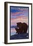 Bear and Cub, Yellowstone National Park-Lantern Press-Framed Art Print