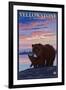 Bear and Cub, Yellowstone National Park-Lantern Press-Framed Art Print