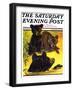 "Bear and Cubs in River," Saturday Evening Post Cover, August 25, 1934-Jack Murray-Framed Giclee Print