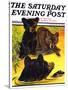 "Bear and Cubs in River," Saturday Evening Post Cover, August 25, 1934-Jack Murray-Stretched Canvas