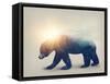 Bear and forest-Elena Schweitzer-Framed Stretched Canvas