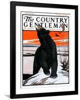 "Bear and Robin Welcome Spring," Country Gentleman Cover, March 14, 1925-Paul Bransom-Framed Giclee Print