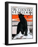 "Bear and Robin Welcome Spring," Country Gentleman Cover, March 14, 1925-Paul Bransom-Framed Giclee Print