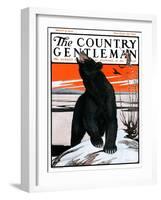 "Bear and Robin Welcome Spring," Country Gentleman Cover, March 14, 1925-Paul Bransom-Framed Giclee Print