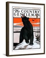 "Bear and Robin Welcome Spring," Country Gentleman Cover, March 14, 1925-Paul Bransom-Framed Giclee Print