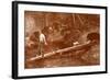 Bear approaches fishermen in the woods-Henry Marriott Paget-Framed Giclee Print