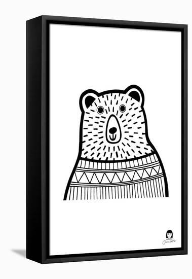 Bear B/W-Jane Foster-Framed Stretched Canvas