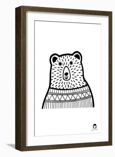 Bear B/W-Jane Foster-Framed Art Print