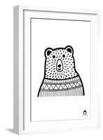 Bear B/W-Jane Foster-Framed Art Print