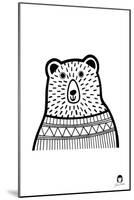 Bear B/W-Jane Foster-Mounted Art Print