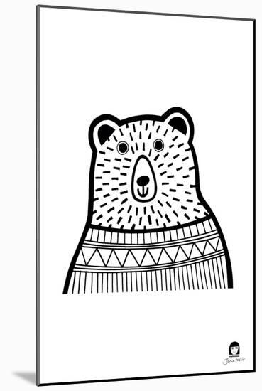 Bear B/W-Jane Foster-Mounted Art Print