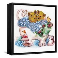 Bear Bubble Bath-sylvia pimental-Framed Stretched Canvas