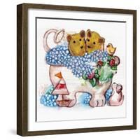 Bear Bubble Bath-sylvia pimental-Framed Art Print