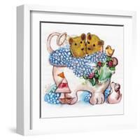 Bear Bubble Bath-sylvia pimental-Framed Art Print