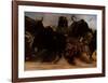 Bear Bull Brawl-Adrian De Rooy-Framed Art Print