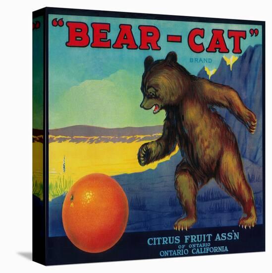 Bear Cat Orange Label - Ontario, CA-Lantern Press-Stretched Canvas