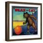 Bear Cat Orange Label - Ontario, CA-Lantern Press-Framed Art Print