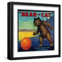 Bear Cat Orange Label - Ontario, CA-Lantern Press-Framed Art Print