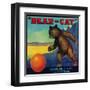 Bear Cat Orange Label - Ontario, CA-Lantern Press-Framed Art Print