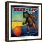 Bear Cat Orange Label - Ontario, CA-Lantern Press-Framed Art Print